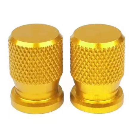 Nakrętki na wentyle samochodowe motocyklowe złote